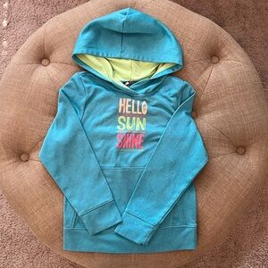 Teal graphic girls The North face hoodie